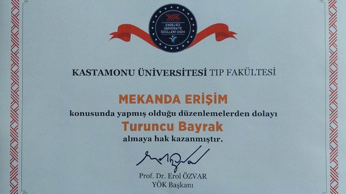 Fakültemiz Engelsiz Üniversite Ödüllerinde Turuncu Bayrak Aldı